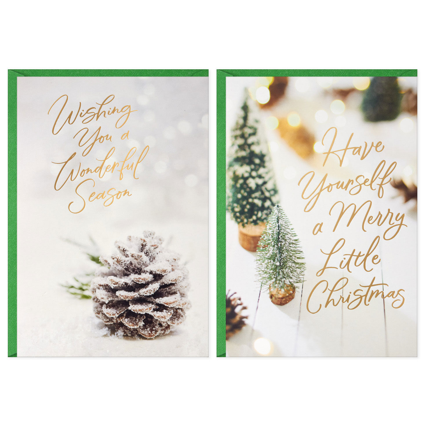 Pinecone and Snow Christmas Cards Bulk Pack Fronts image number 2