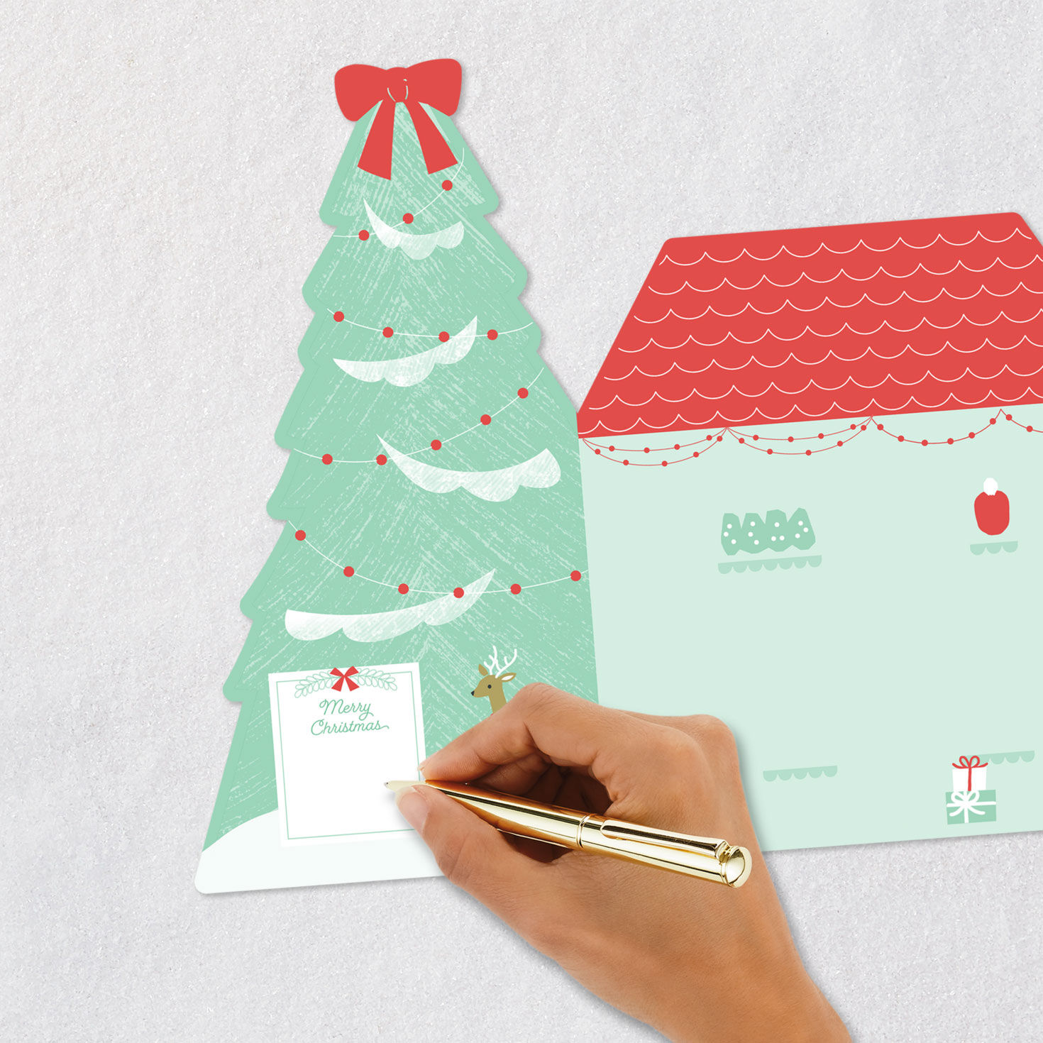 Large Santa's Workshop Pop-up Christmas Card Signing card image number 8