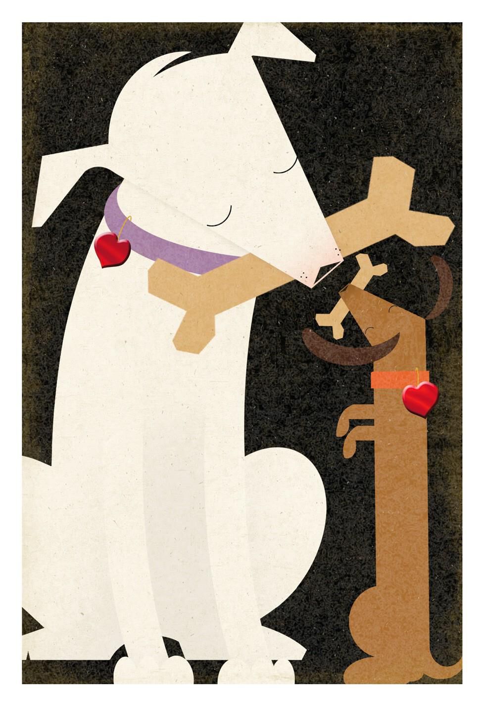 Dogs and Bones Valentine's Day Card for Secret Pal