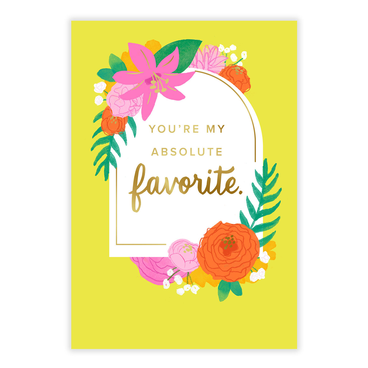 Pink Ornament Flowers Frame Personalized  Card front image number 2