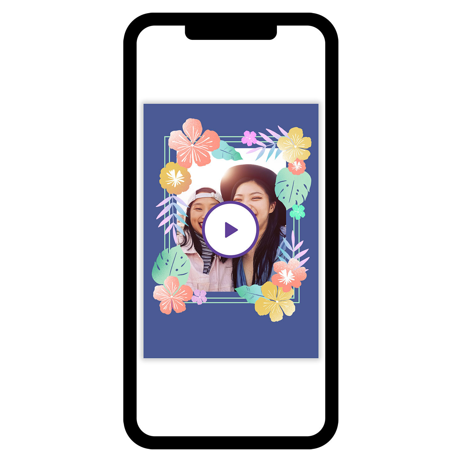 Bold and Bright Floral Frame eCard