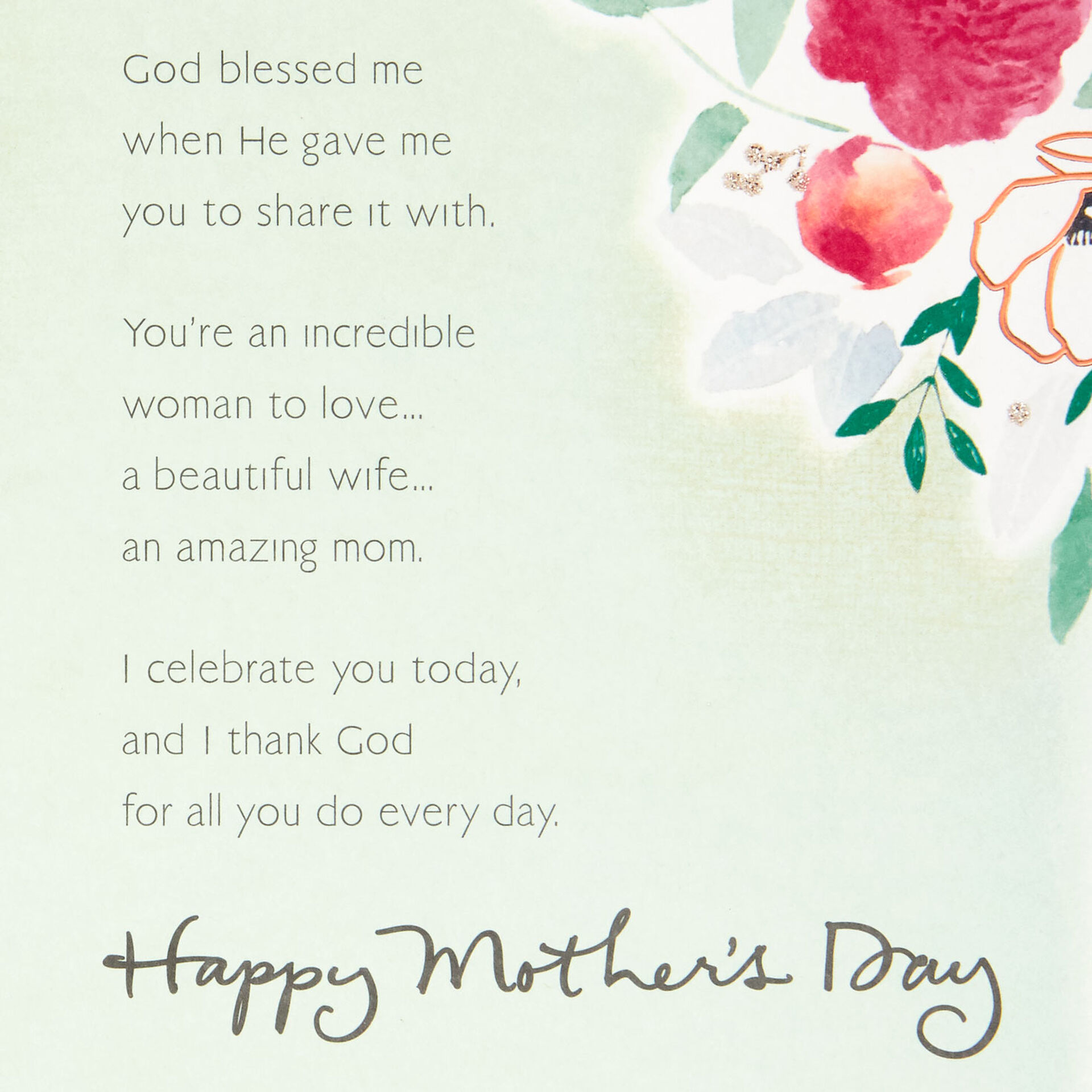 Sharing Life With You Religious Mother's Day Card for Wife - Greeting