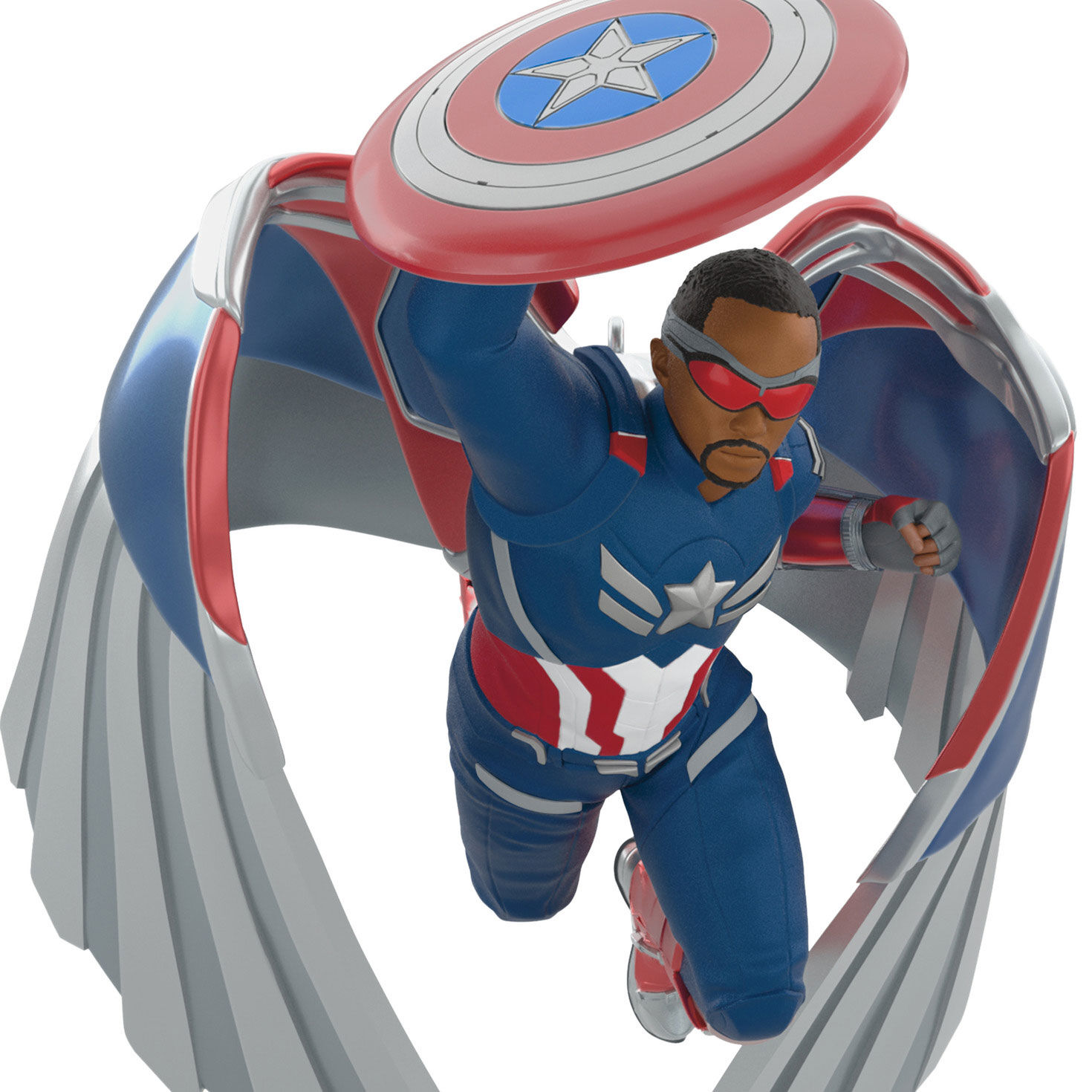 Captain America Brave New World Keepsake Ornament closeup view image number 5