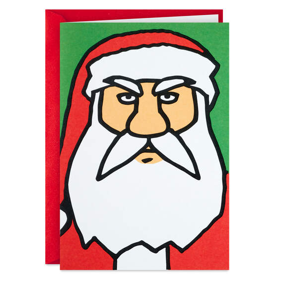 Santa Saw Everything Funny Christmas Card, , large image number 1