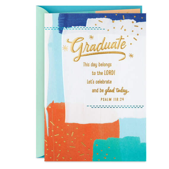Let's Celebrate and Be Glad Religious Graduation Card, , large image number 1