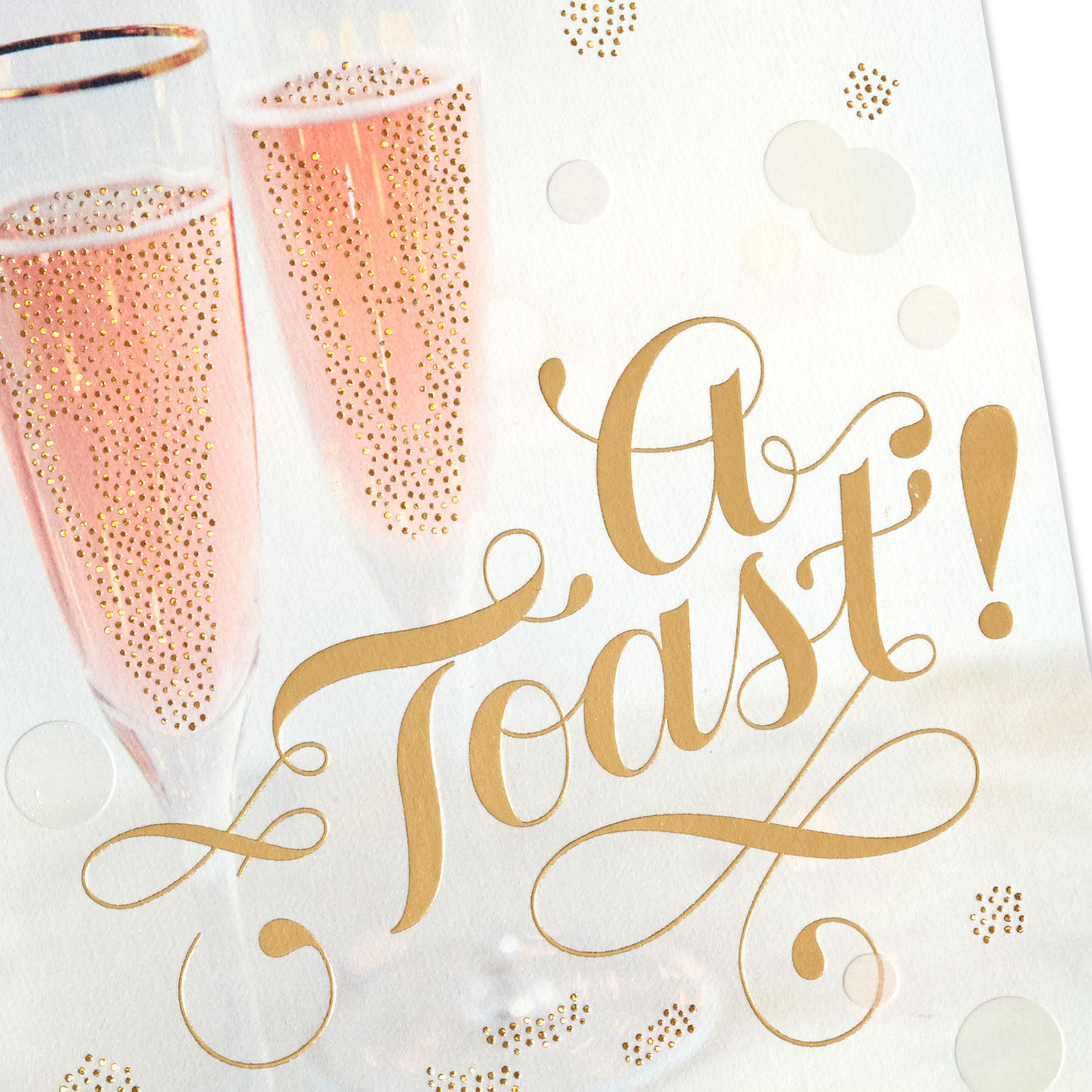 Sparking Rose Wine Wedding Card Card Front Detail image number 4