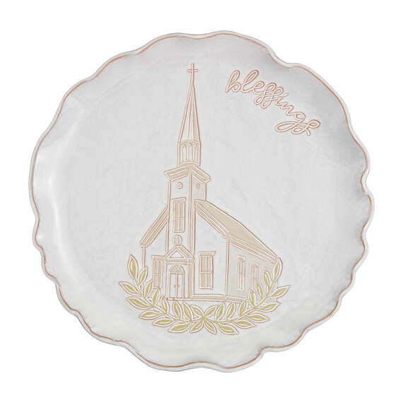 Mud Pie Church Blessing Fluted Platter, , large image number 1