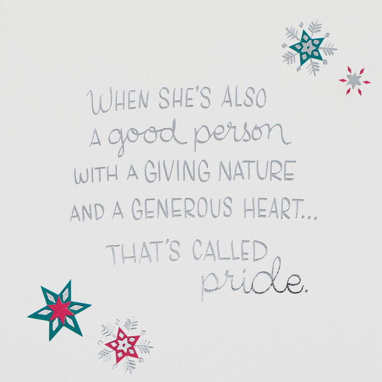 Joy, Pride, Love Snowflakes Daughter Christmas Card Sentiment image number 2