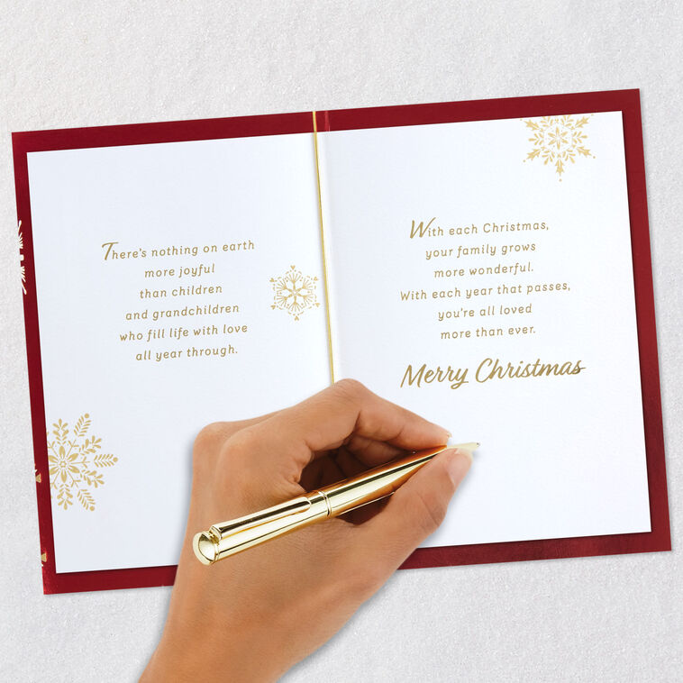 Sparkly Snowflakes Christmas Card for Son and Family Signing card image number 8