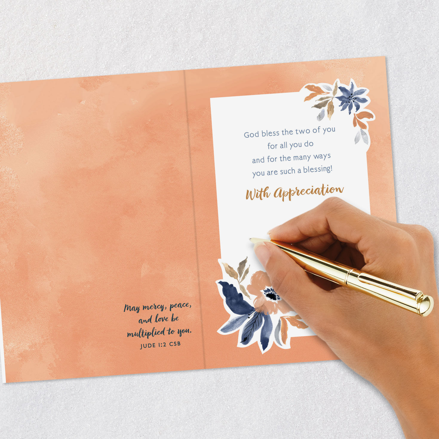 Flowers Religious Clergy Thank You Card for Couple Signing card image number 7