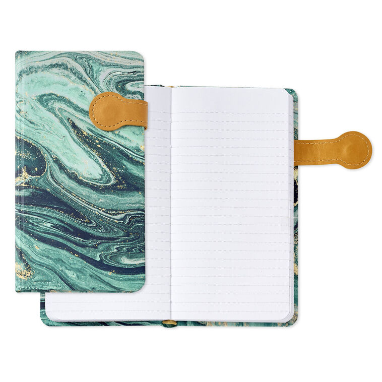 Hallmark Journal Blue, Green and Gold Marbled Hardcover Slim Journal - Notebooks ...