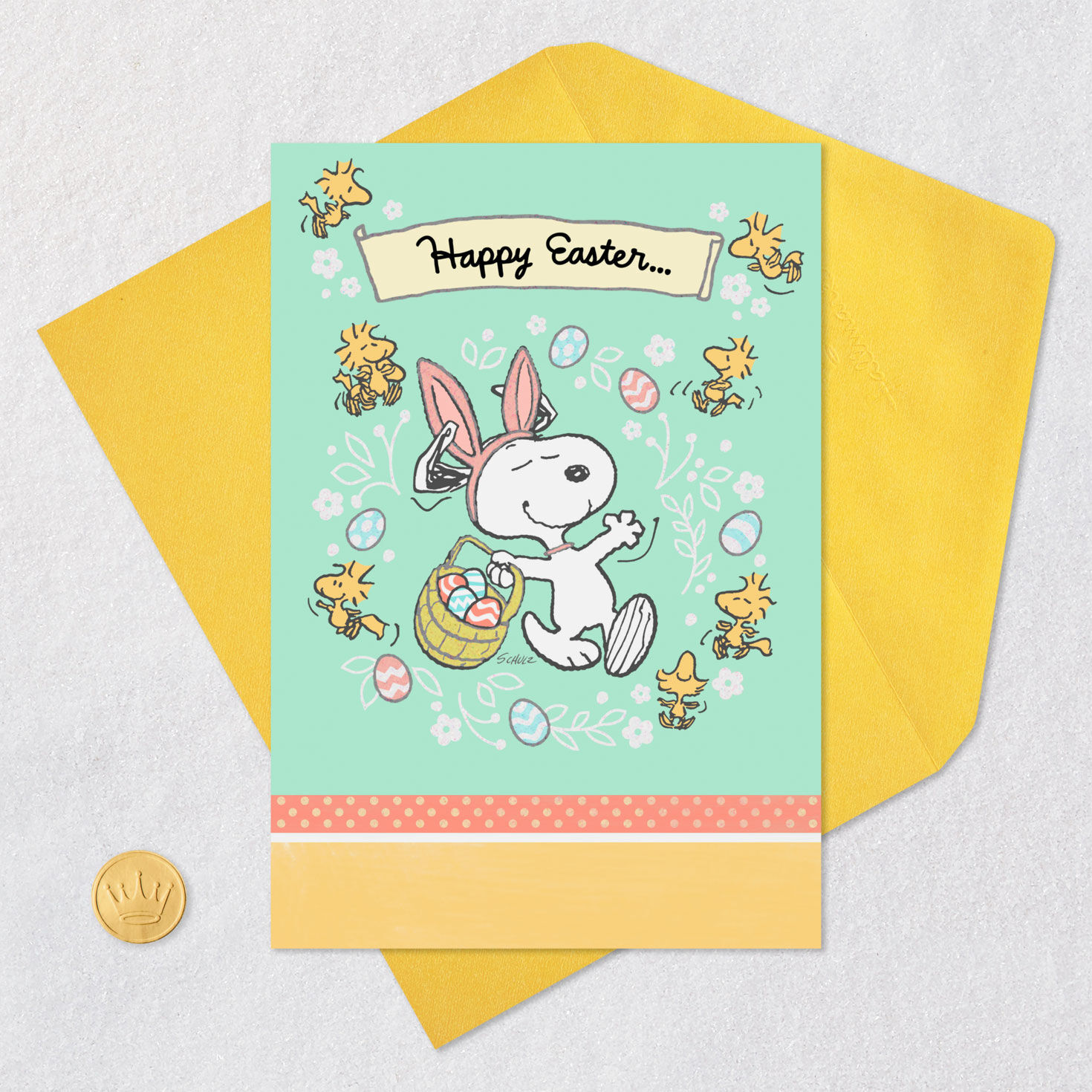 Peanuts® Snoopy Easter Bunny and Woodstock Easter Card for