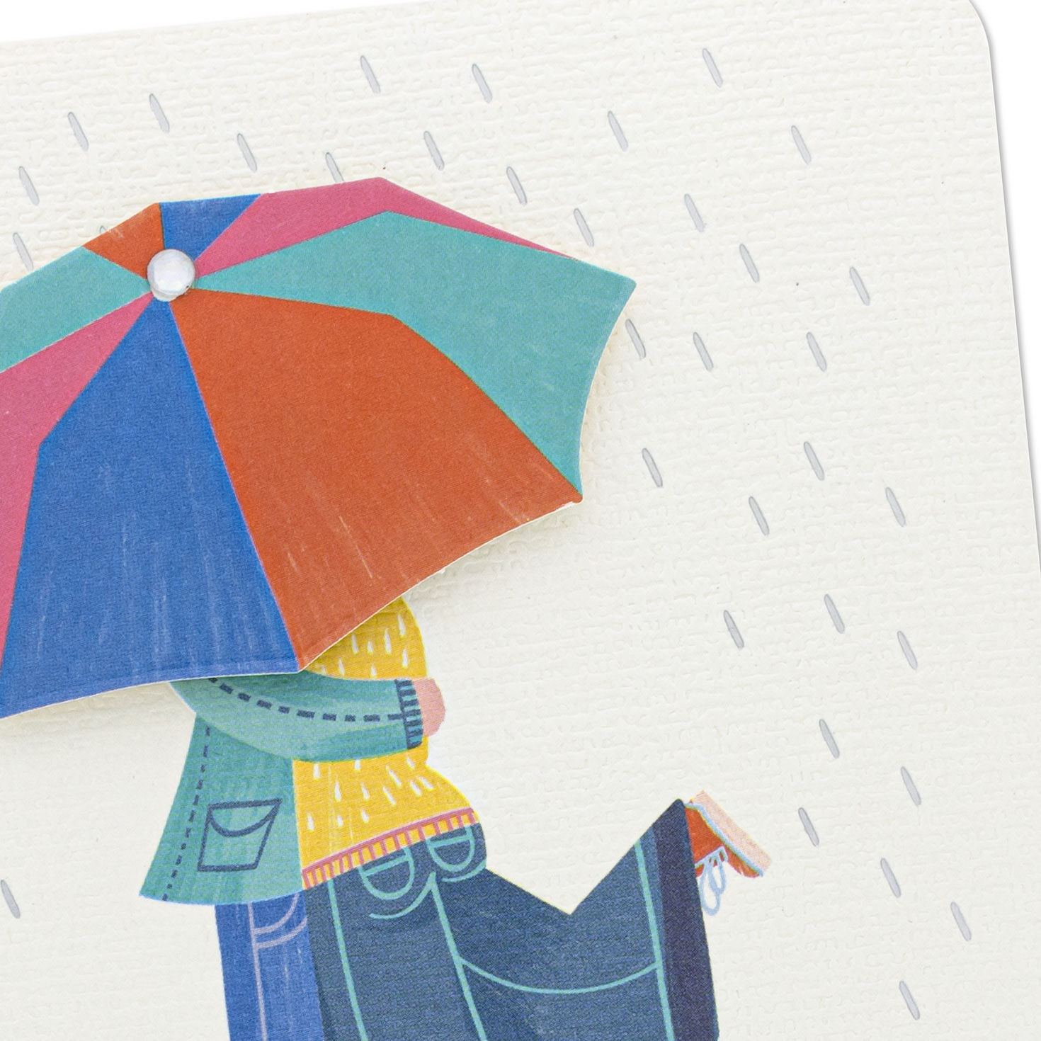 Couple Under Umbrella Wedding Shower Card Open card with envelope image number 4