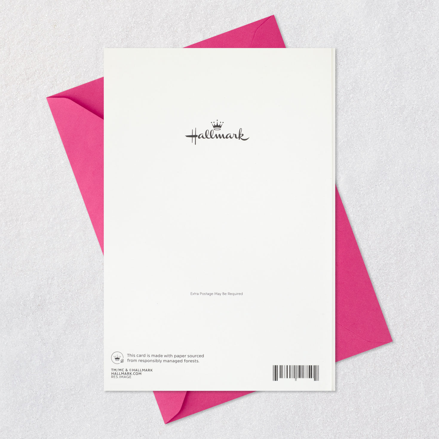 Pink Flowers and Ocean Beach Mom Mother's Day Card Card Back with Envelope image number 8