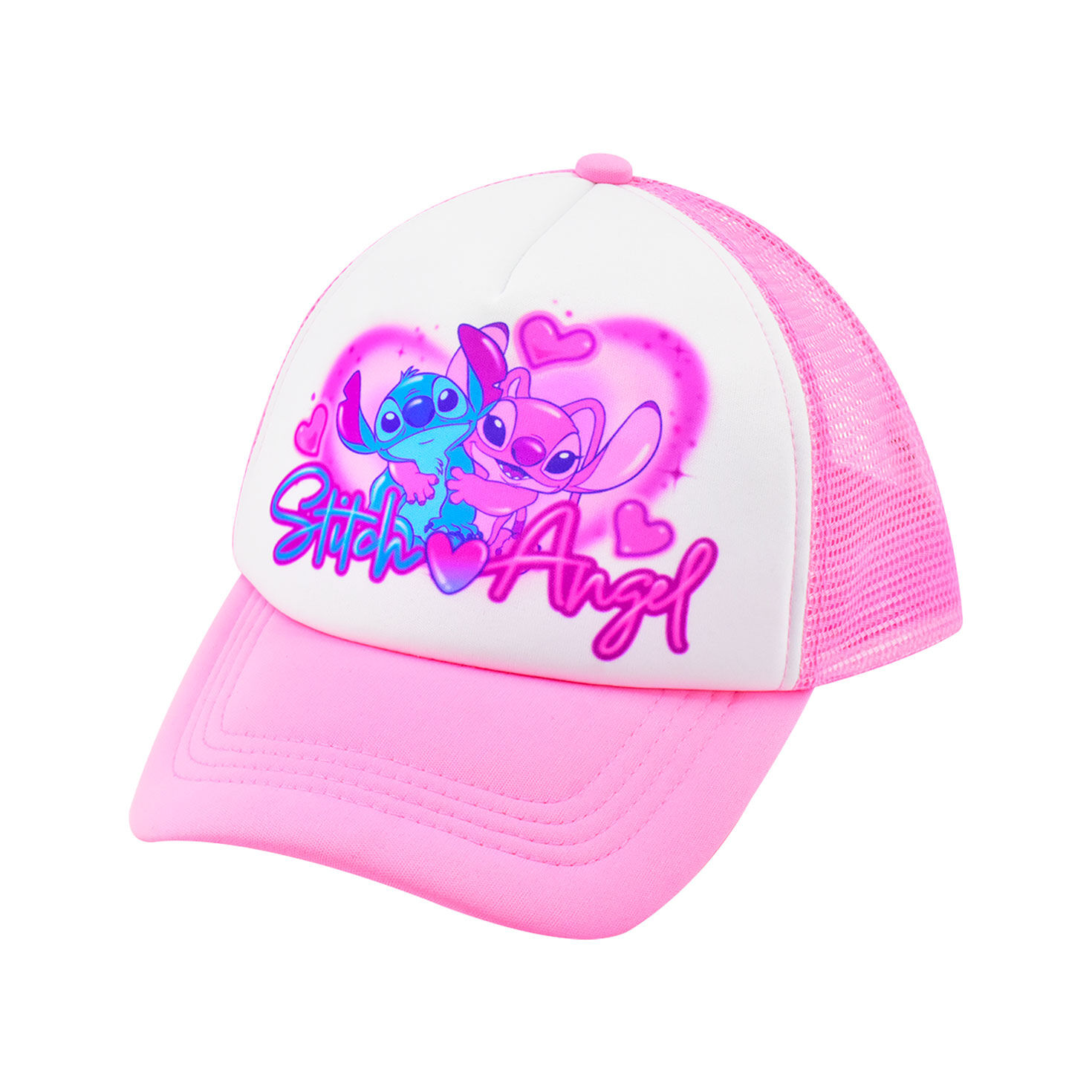 Disney Stitch and Angel Pink Trucker Hat for Kids side image number 2