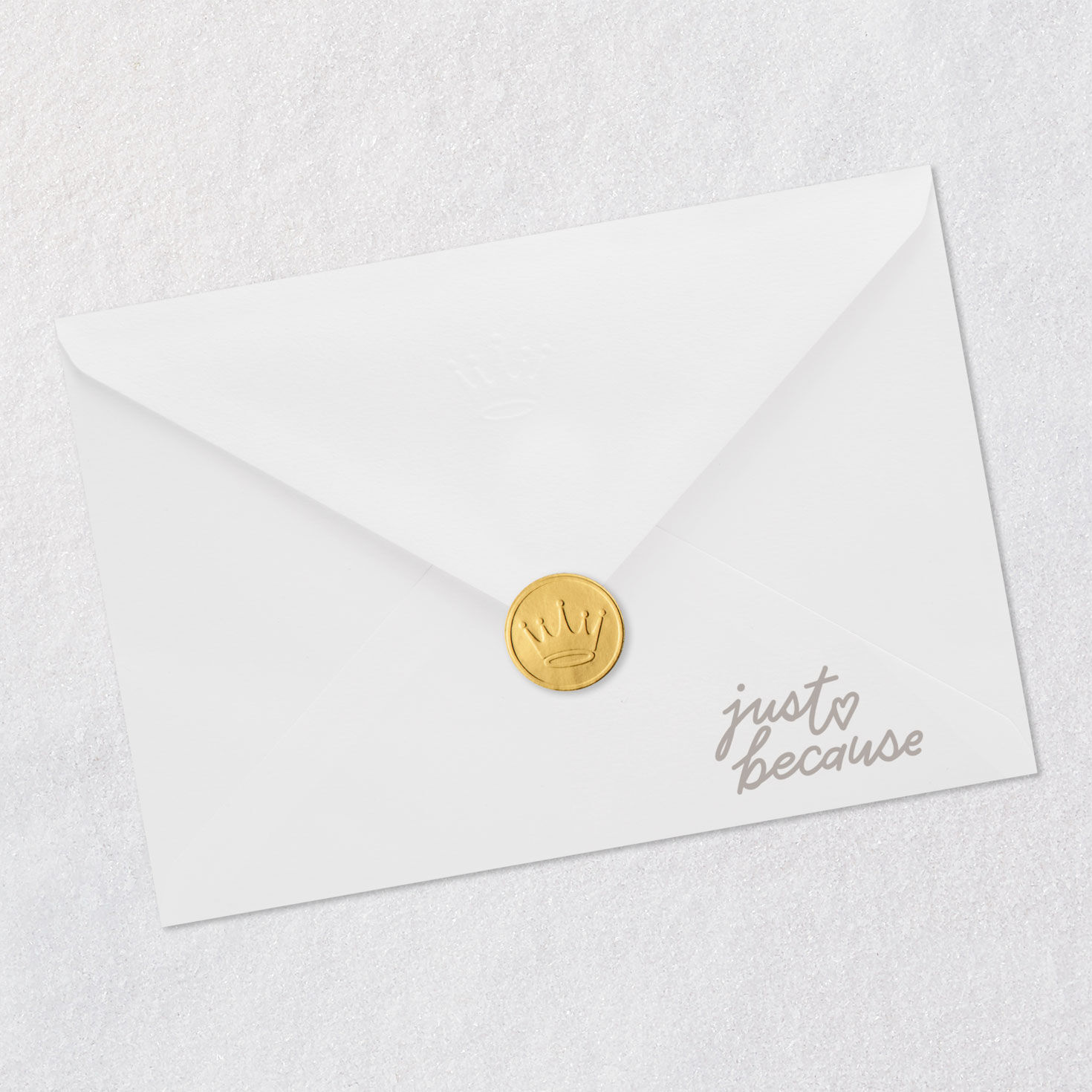 Mod Geometric Flower on Blue Blank Card Envelope Back with Seal image number 6