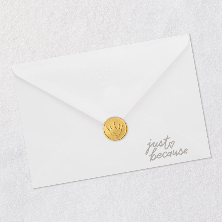 Mod Geometric Flower on Blue Blank Card Envelope Back with Seal image number 6