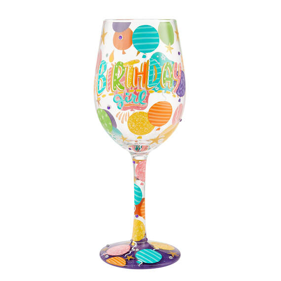 Lolita Birthday Girl Handpainted Wine Glass, 15 oz.