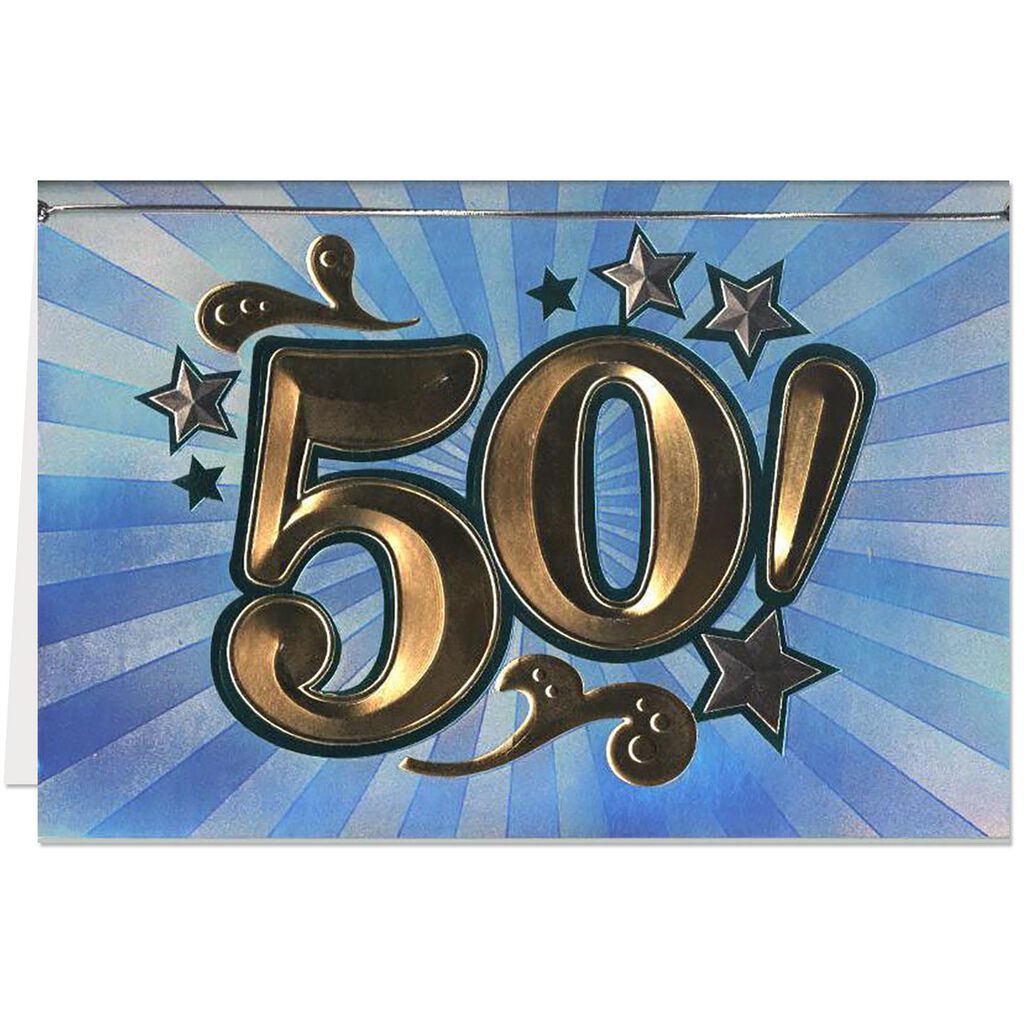 Here S To Fifty 50th Birthday Card Greeting Cards Hallmark
