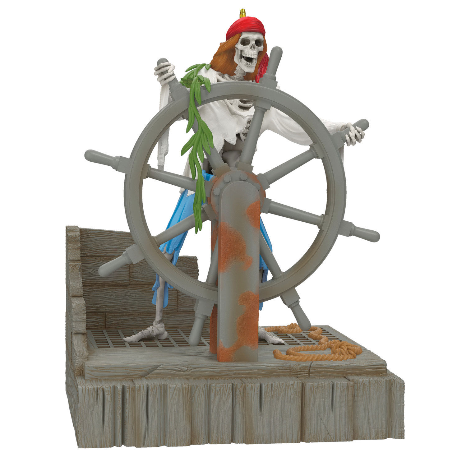 Disney Pirates of the Caribbean Collection Helmsman Skeleton Ornament With Light and Sound