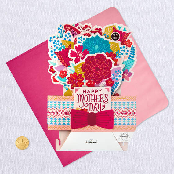 Floral Bouquet Musical 3D Pop-Up Mother's Day Card With Light, , large image number 5