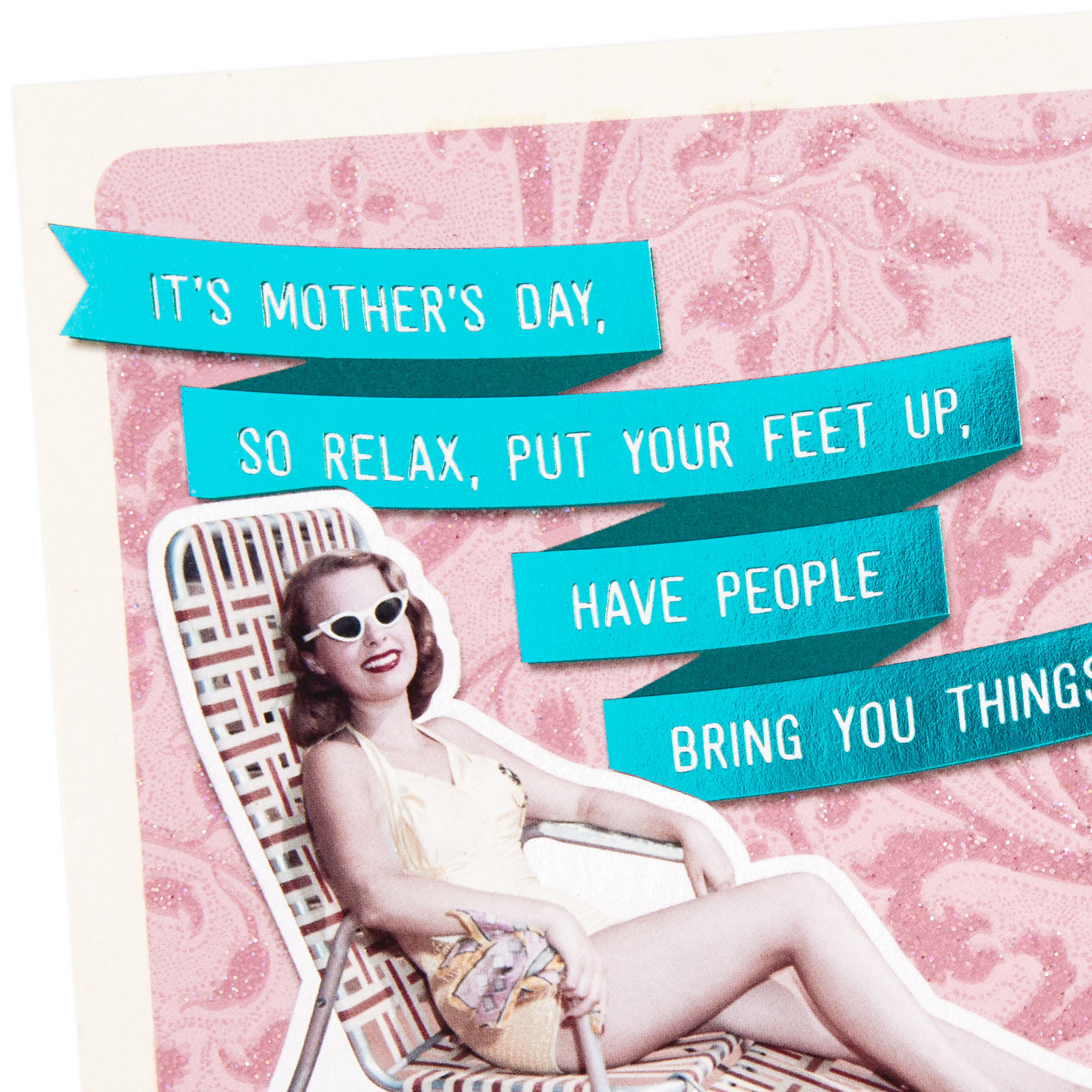 Woman in Retro Lawn Chair Funny Mother's Day Card Open card with envelope image number 4