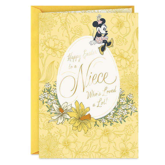 Disney Minnie Mouse Sitting on Egg Easter Card for Niece, , large image number 1