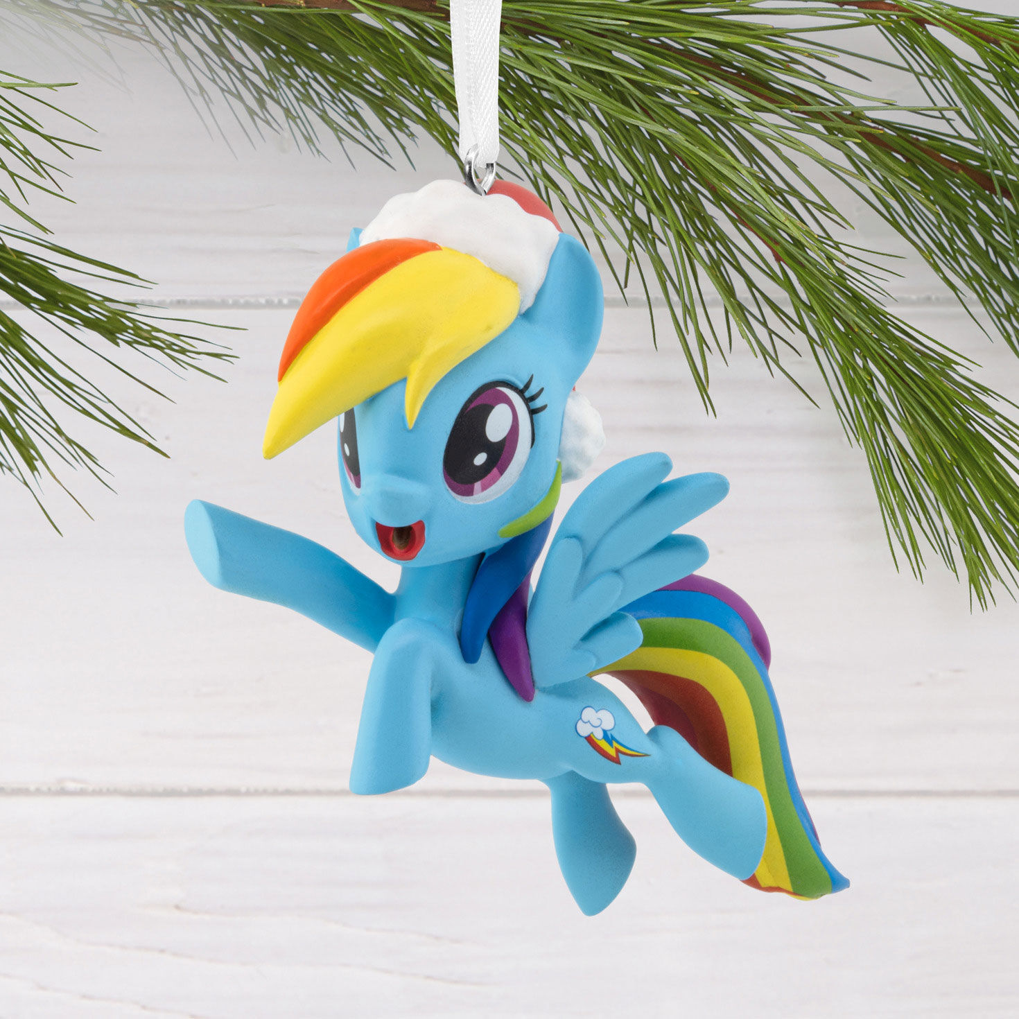My Little Pony Rainbow Dash Christmas Ornament hanging on tree image number 2