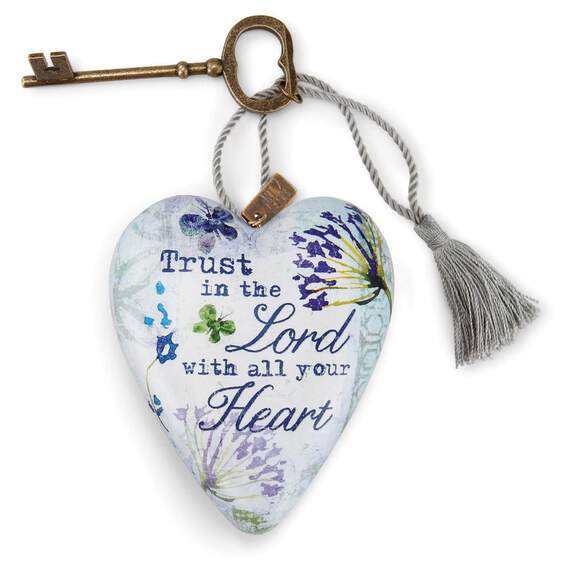 Trust in the Lord Art Heart Sculpture, 4"