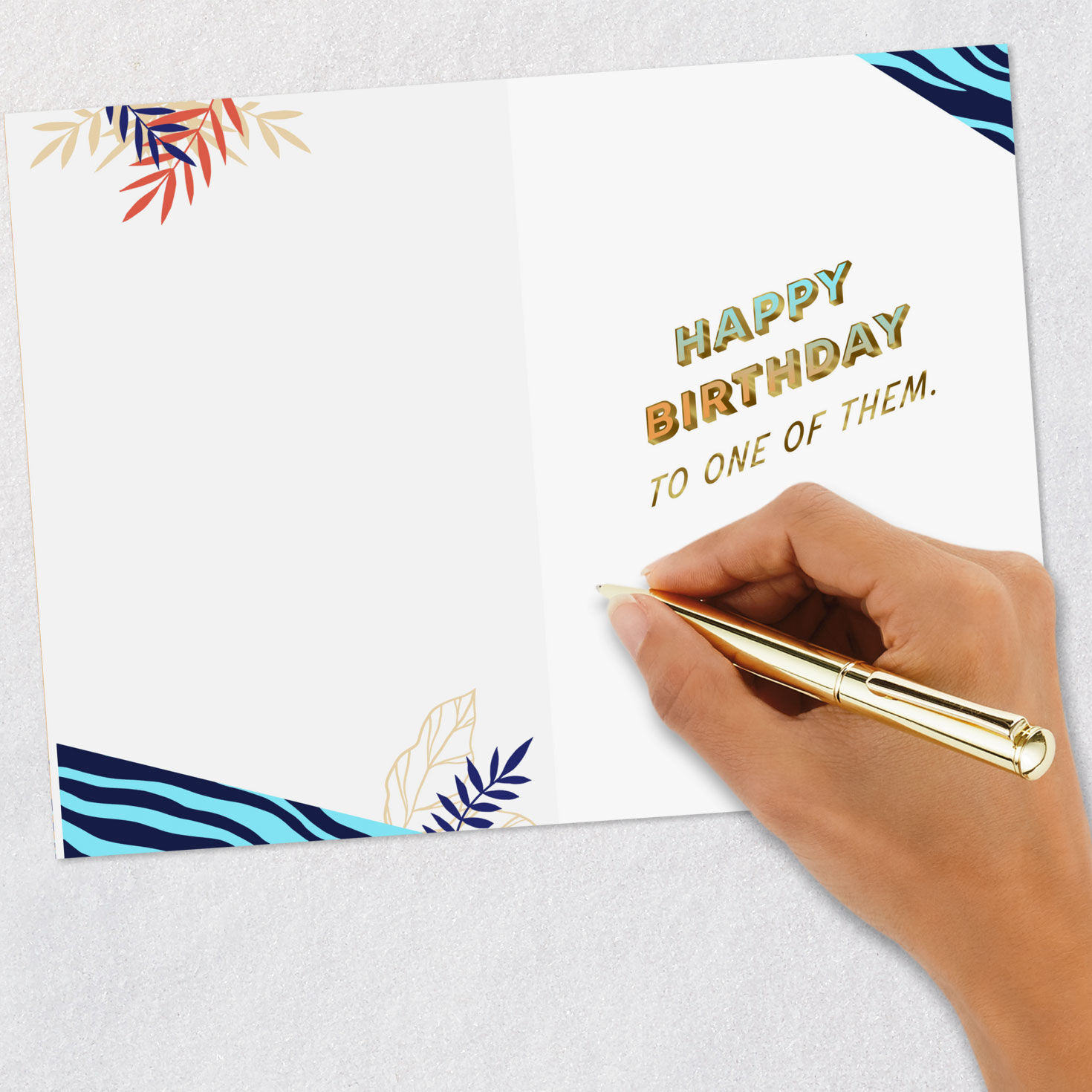 Tall Cake and Giraffe Birthday Card signing card image number 6
