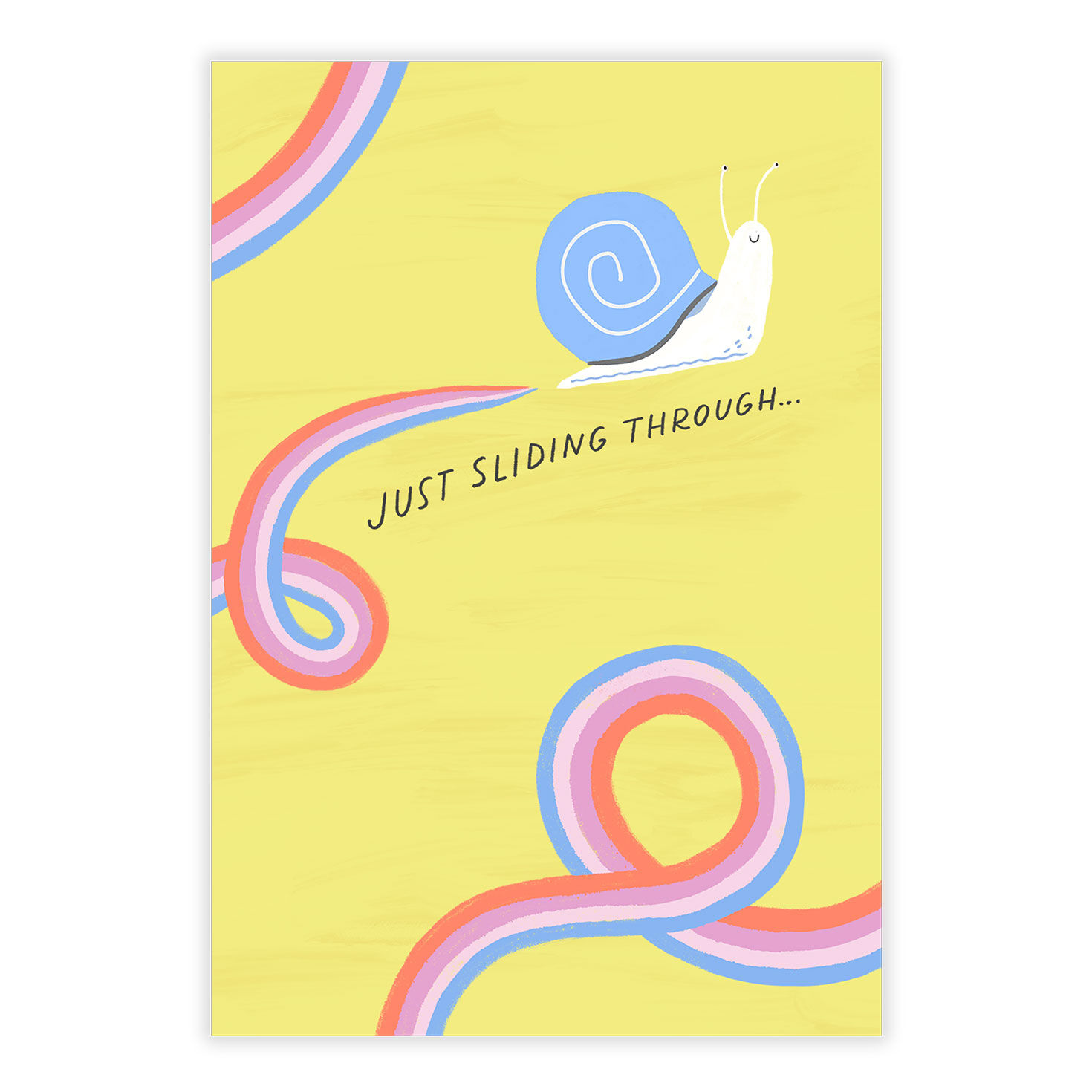 Snail and Rainbow Loops Personalized Card front image number 2