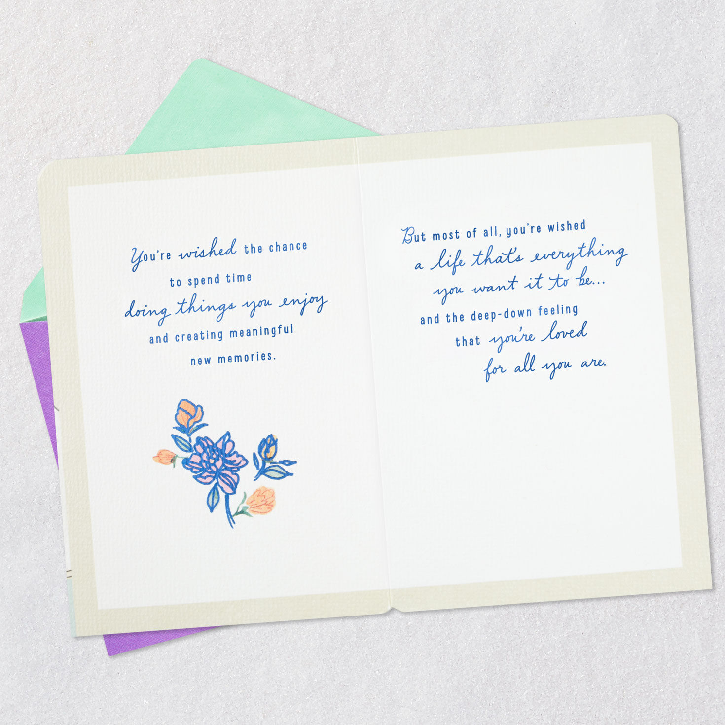 Woman and Flower Tattoo Birthday Card for Daughter Open card with envelope image number 4