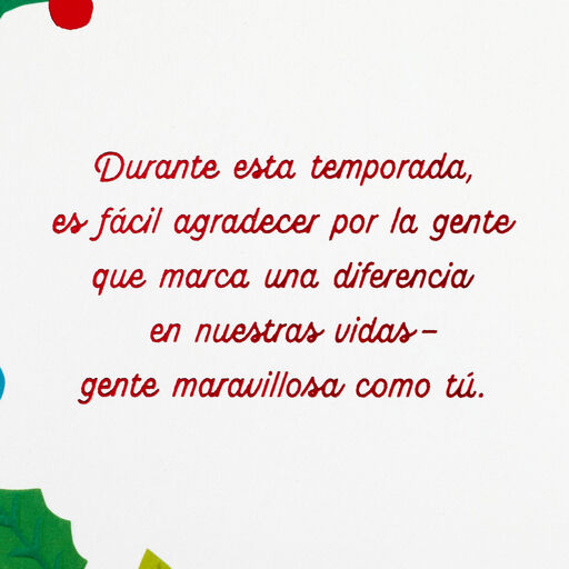 Grateful for You Spanish-Language Christmas Card, 