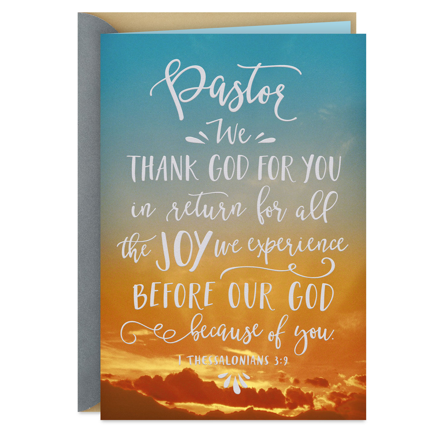 Giving Thanks to God for You Religious Clergy Appreciation Card for Pastor