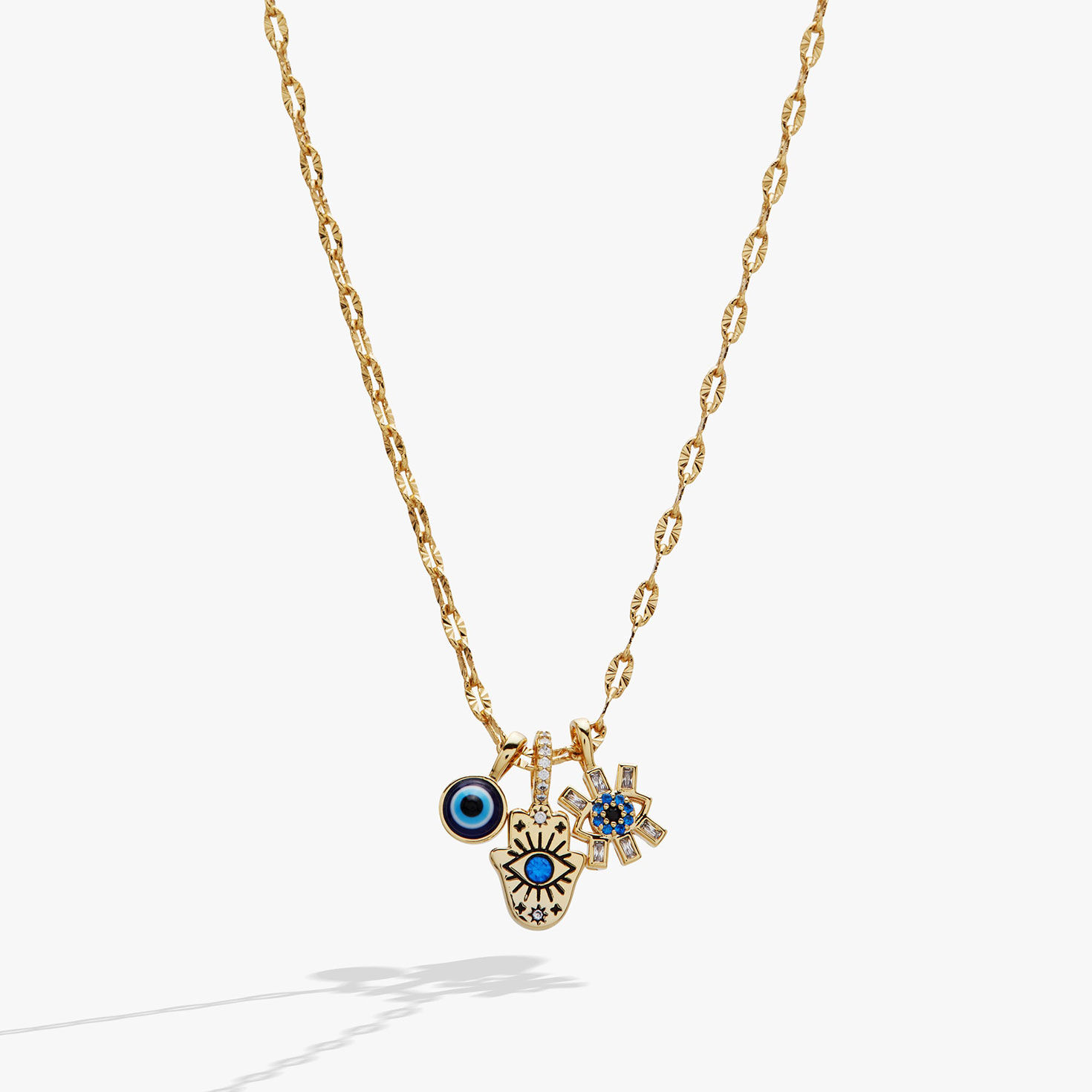 Alex And Ani Evil Eye Triple Charm Necklace