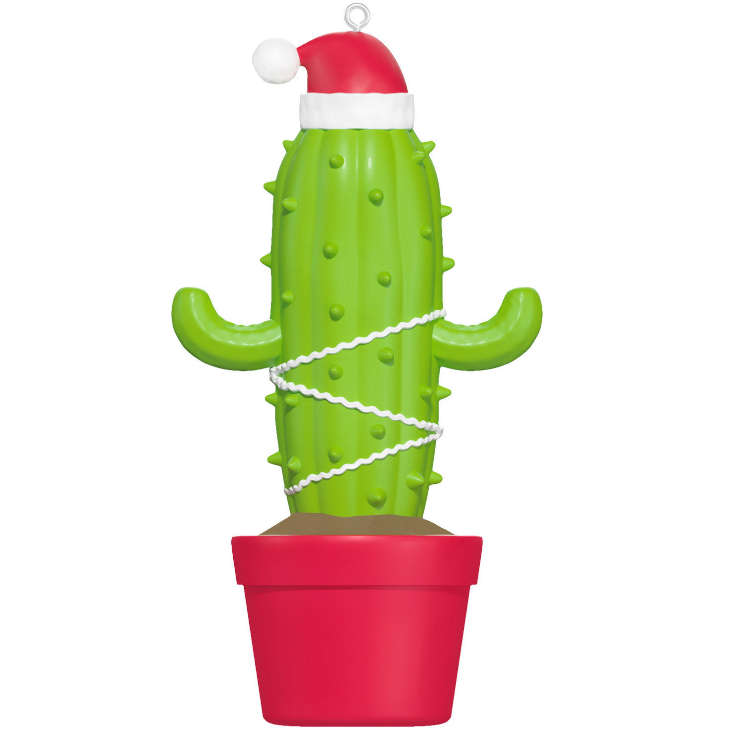 Jolly Cactus in Pot Keepsake Ornament Back image number 6