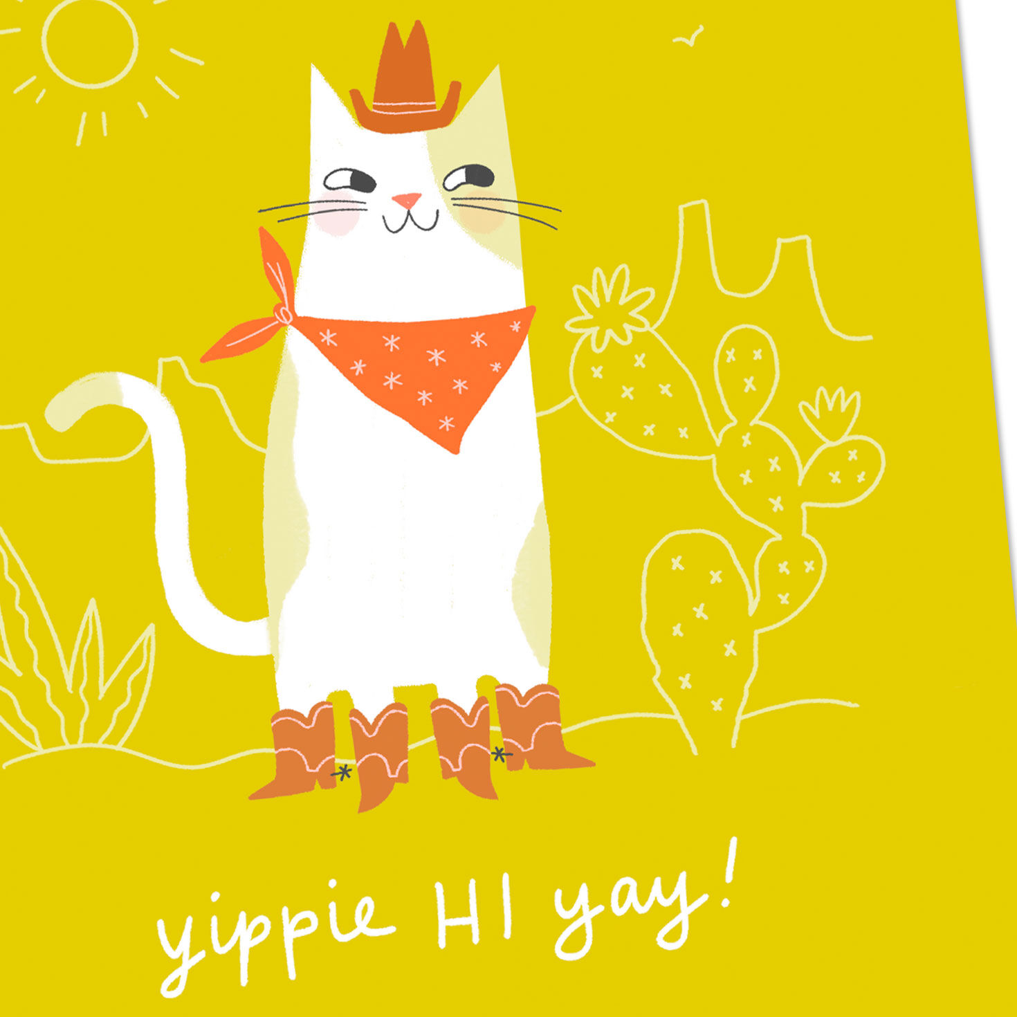 Yippie Hi Yay Pun Cowboy Cat Thinking of You Card Card Front Detail image number 4