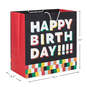 15" Shadow Letters on Black Extra-Deep Birthday Gift Bag, , large image number 3