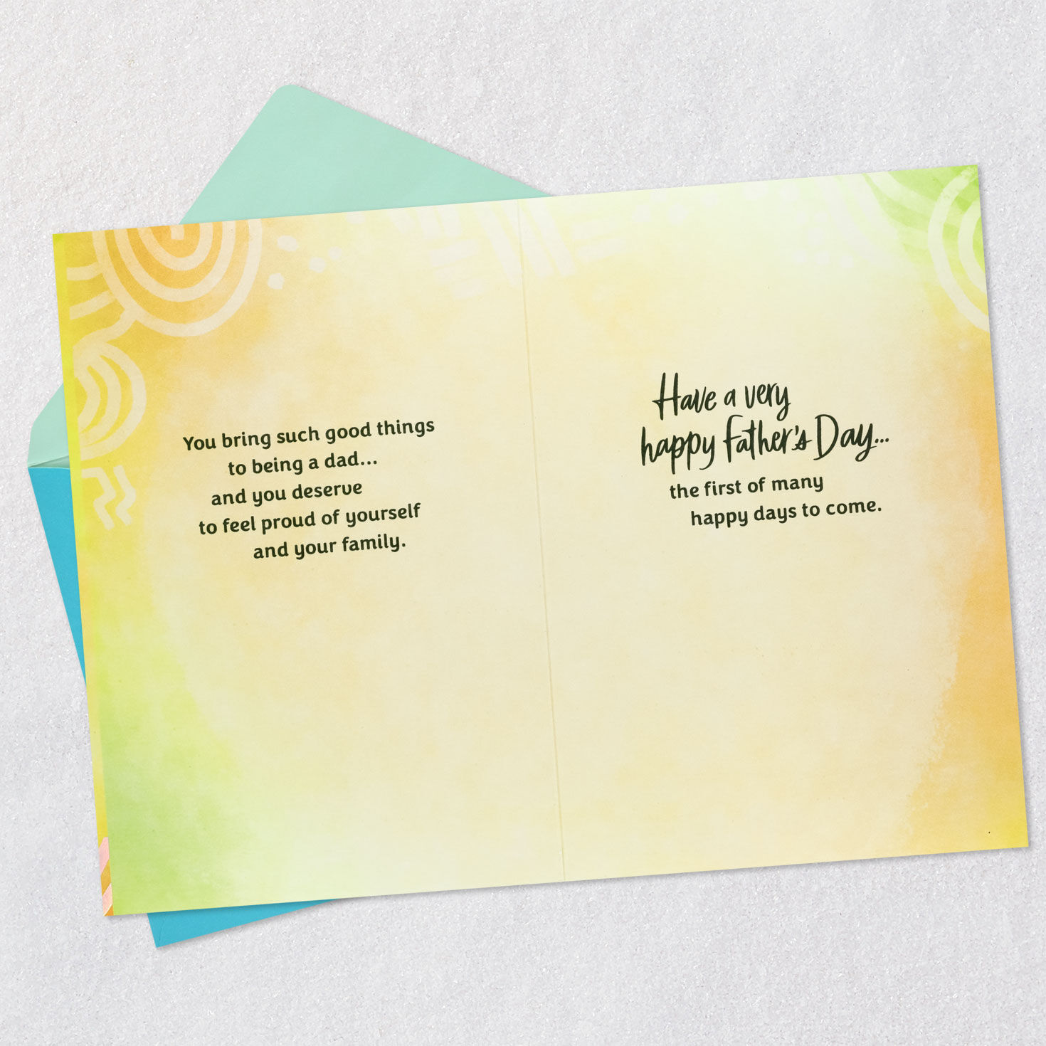 Big and Little Sneakers First Father's Day Card Open card with envelope image number 4