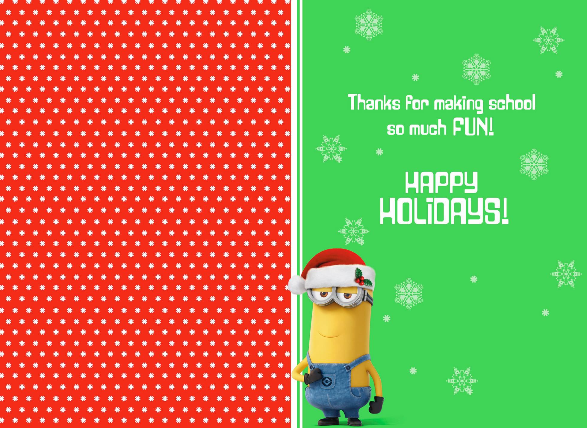 Despicable Me Minions Mastermind Christmas Card for Teacher