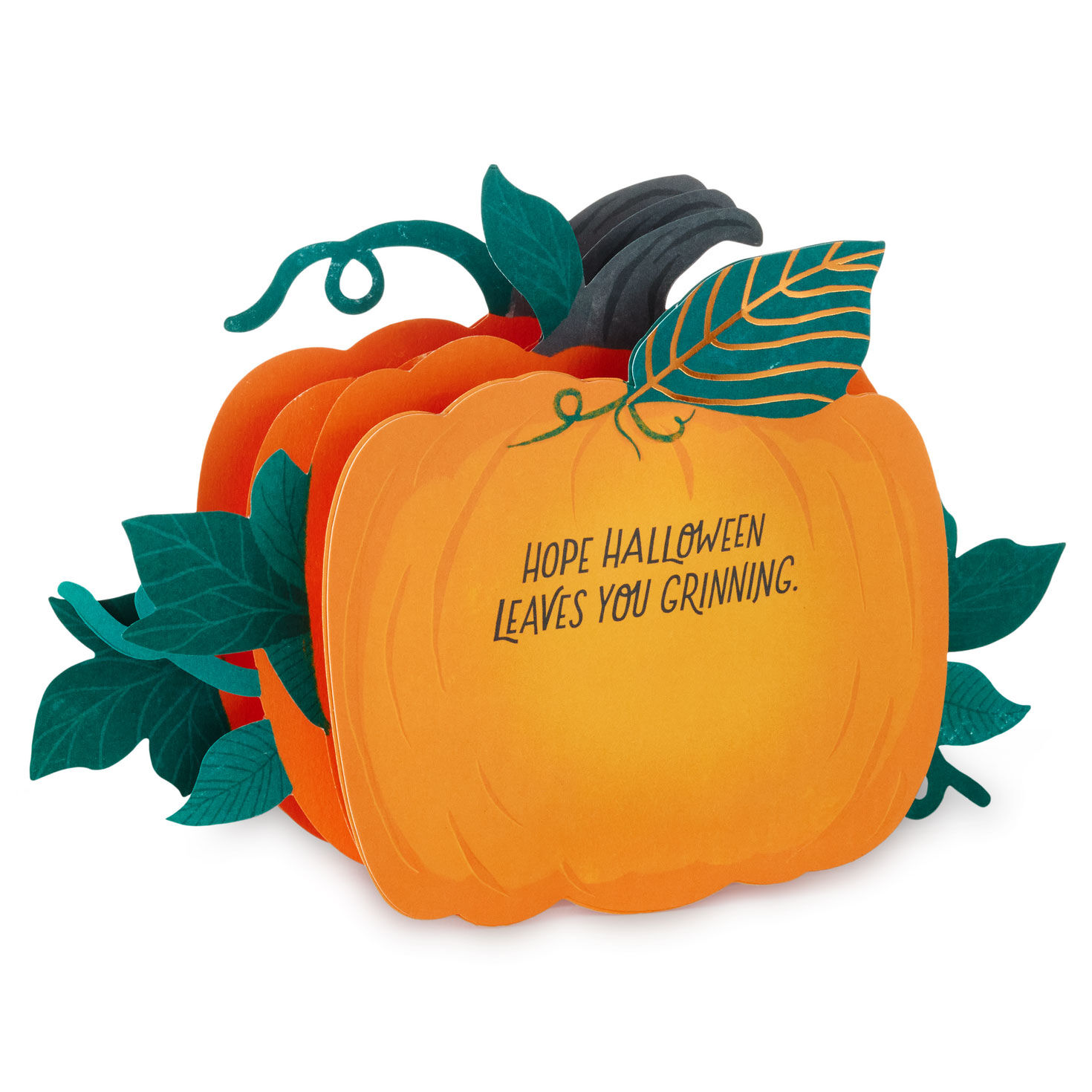 Light-Up Pumpkin Pop-Up Halloween Card With Music Sentiment image number 2