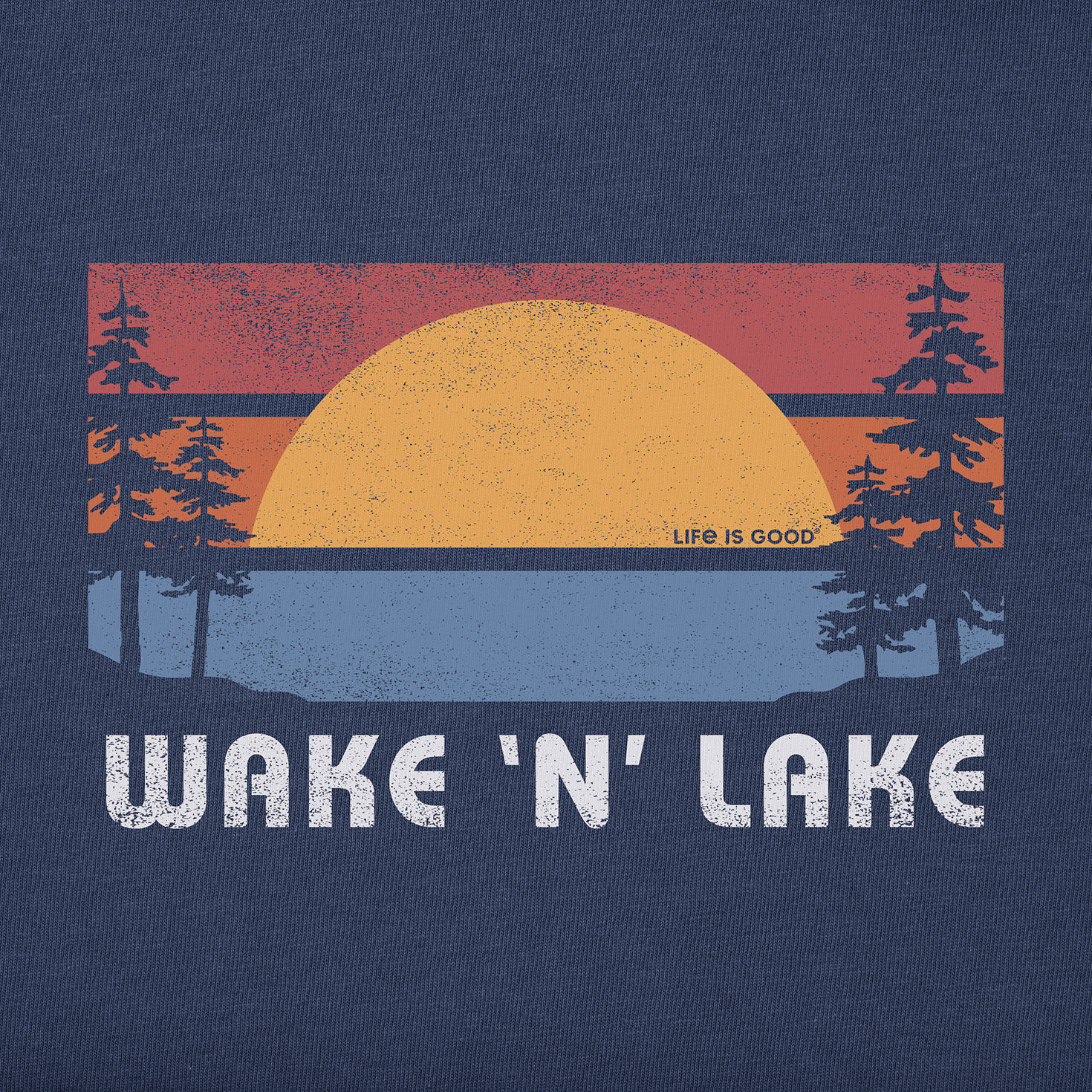 Life Is Good Men's Wake and Lake Navy Blue T-Shirt for only USD 29.50 | Hallmark