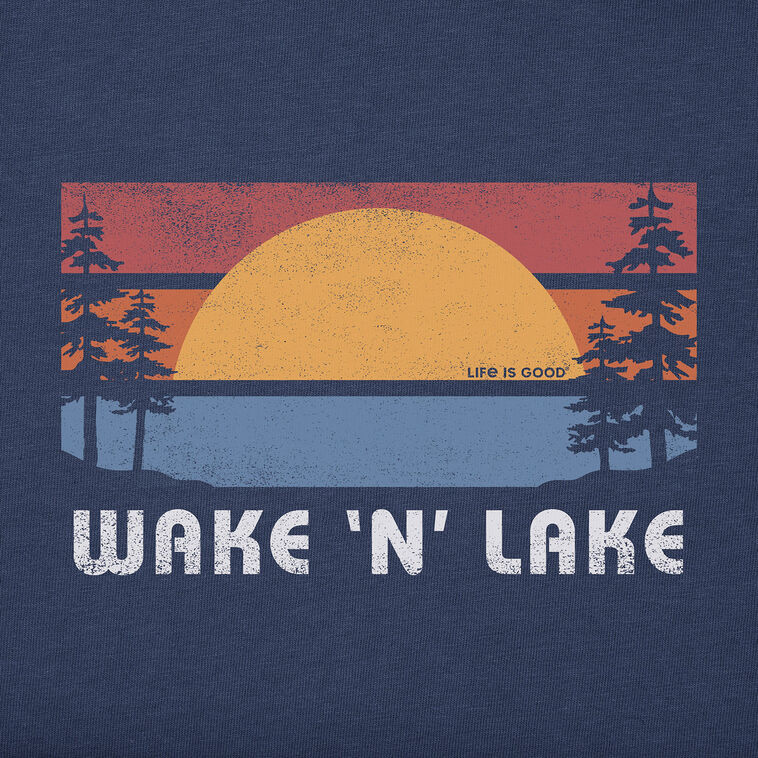 Life Is Good Men's Wake and Lake Navy Blue T-Shirt, , large image number 2