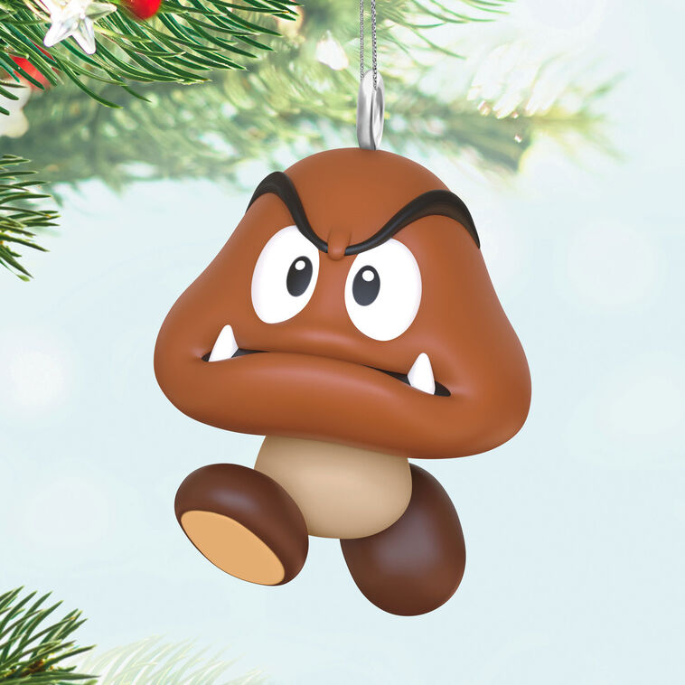 Super Mario Goomba Keepsake Ornament hanging on tree image number 2