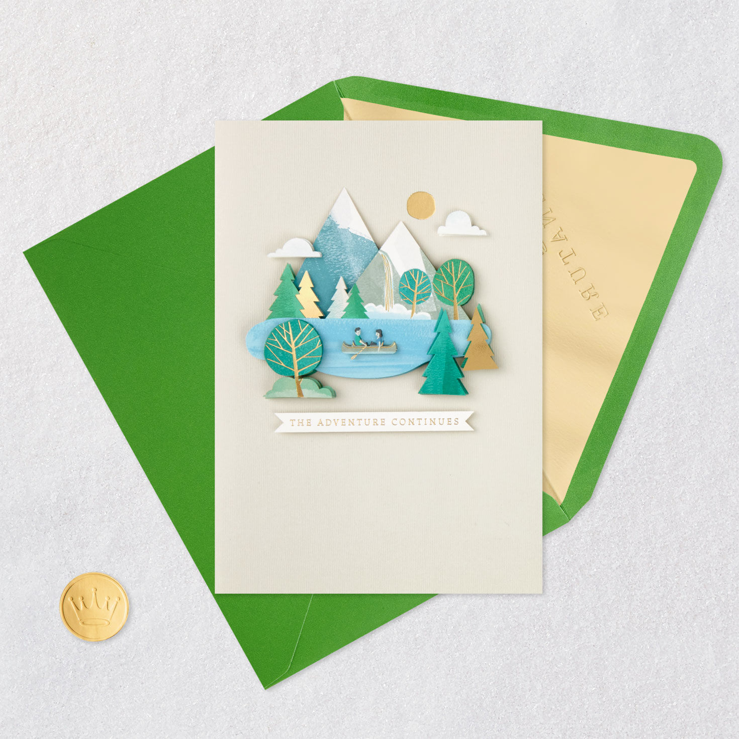 Mountains and Lake Anniversary Card for Couple Card Front Detail image number 5