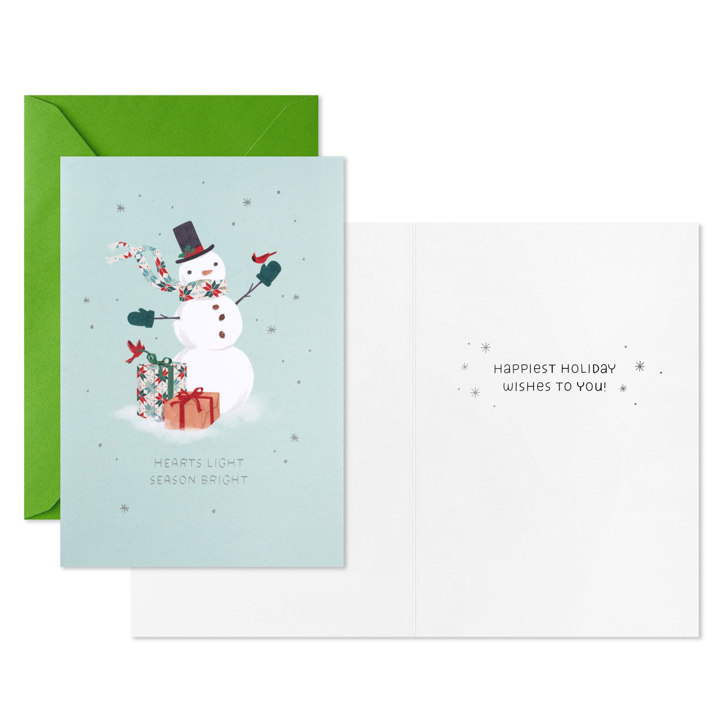 Festive Snowman on Green Packaged Christmas Cards, Set of 5, , large image number 3