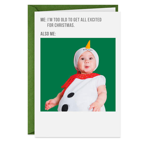Indulge Your Inner Child Funny Christmas Card, , large image number 1