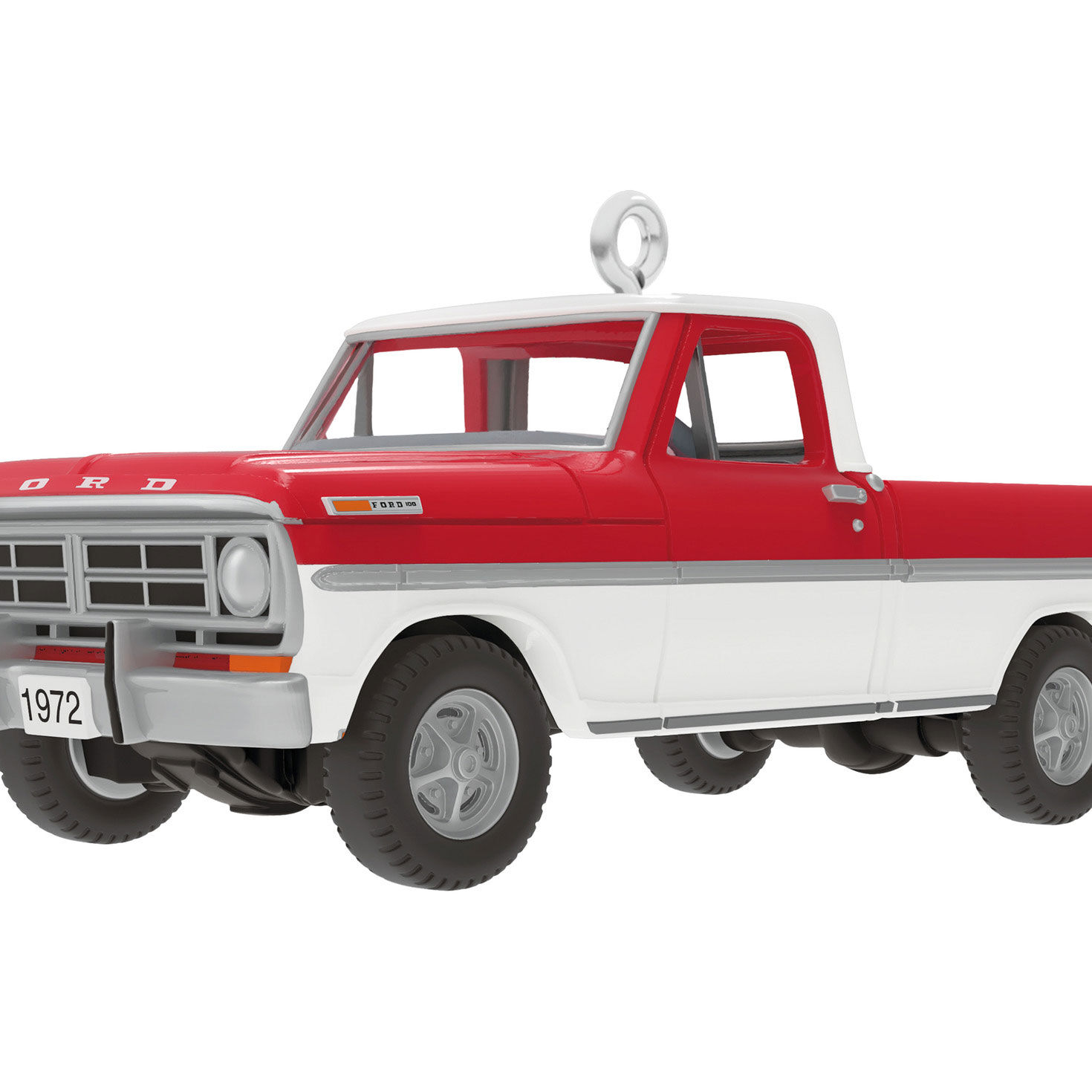 Red White Ford Truck Keepsake Ornament upclose view image number 5