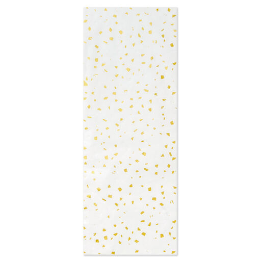 Gold Foil Flecks on White Tissue Paper, 4 sheets, 