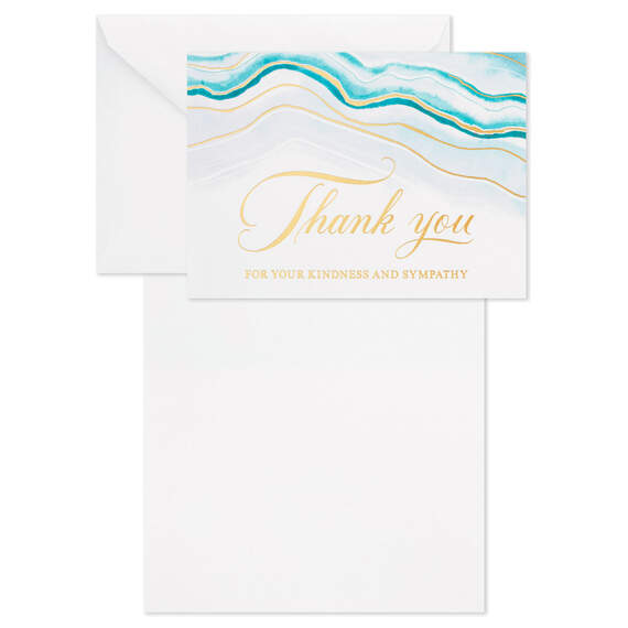 Abstract Waves Boxed Blank Sympathy Thank-You Notes, Pack of 20, , large image number 3